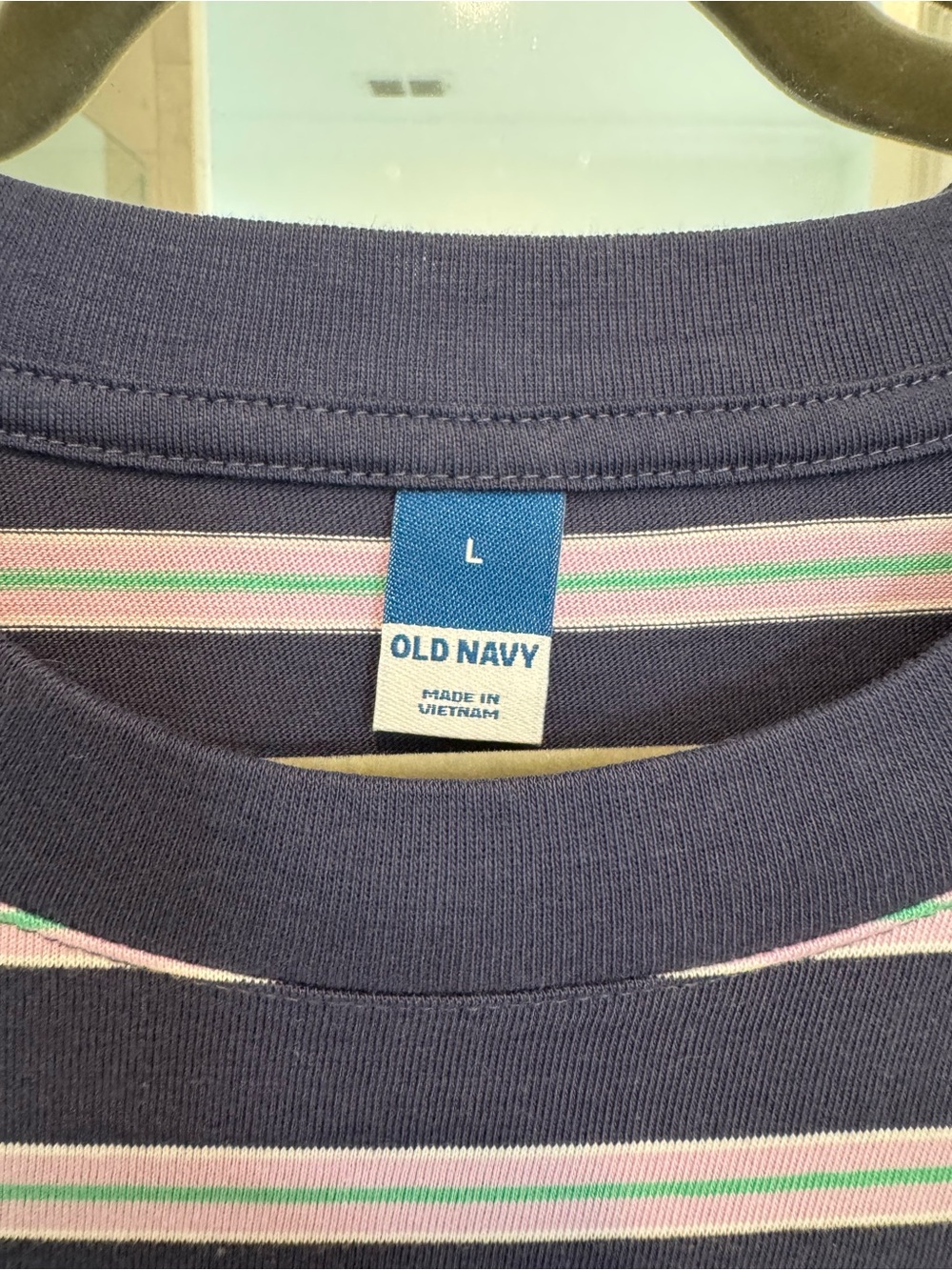 Old Navy Navy & Light Pink Striped Tee Dress NWT - Picture 3 of 3